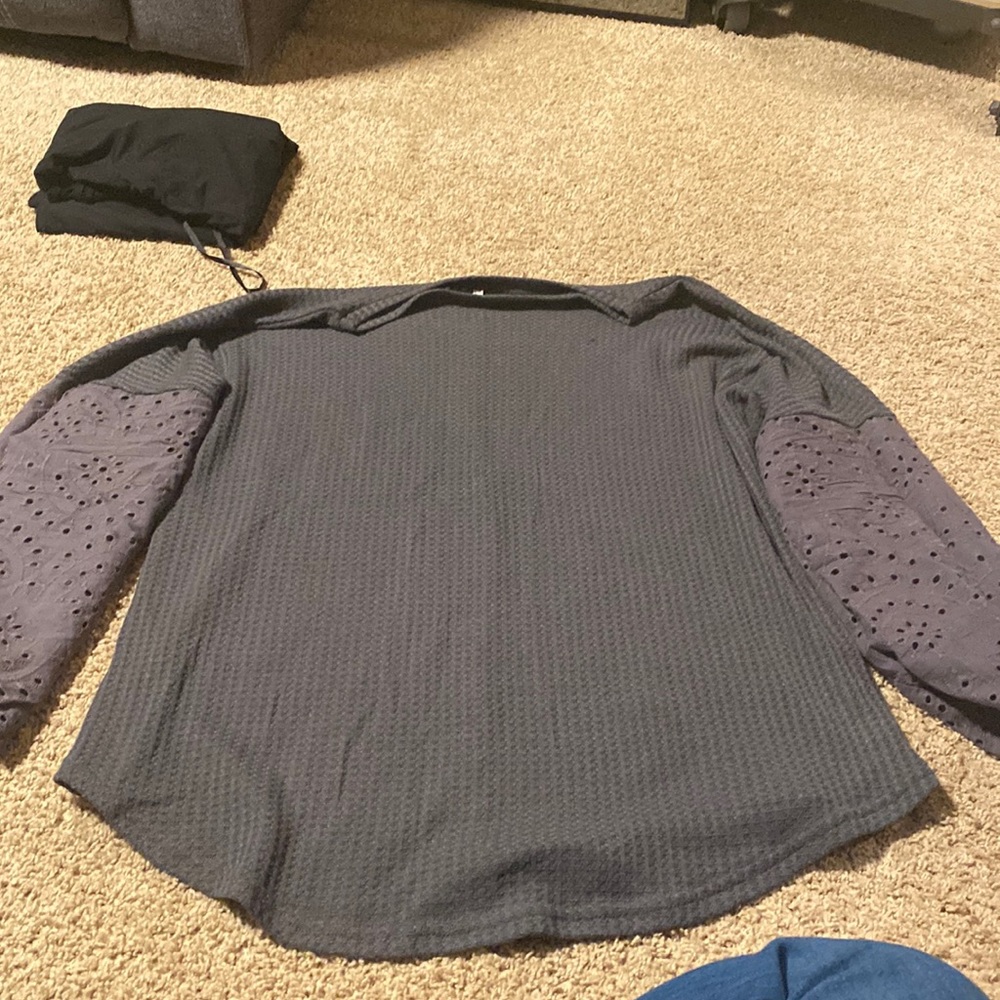 Grey Mixed Media Shirt XXL